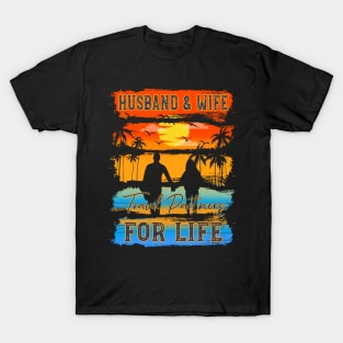 Husband And Wife Travel Partners For Life Beach Traveling T-Shirt